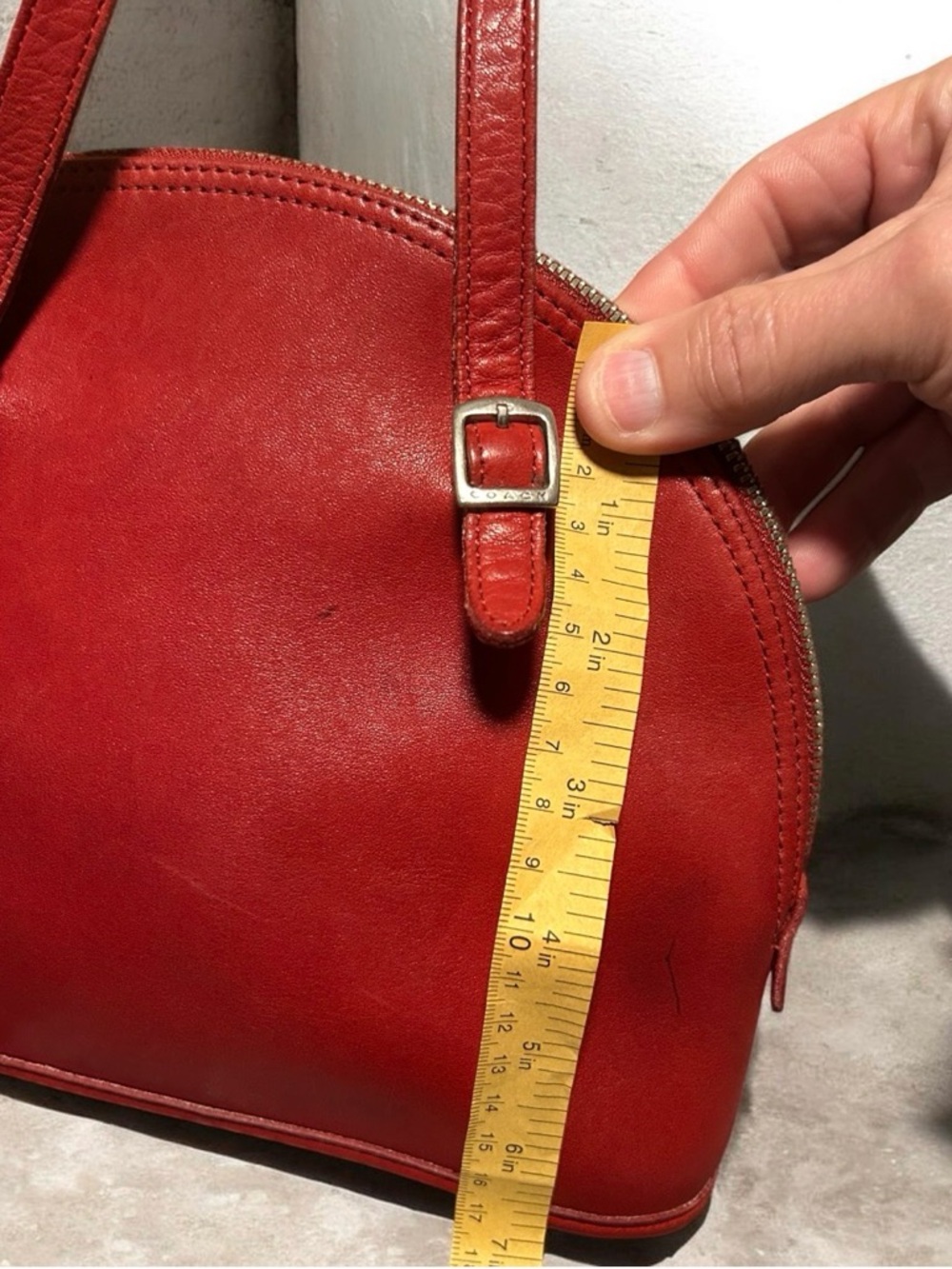 Coach❤️Vintage Red Leather Mini Dome Cha Cha Satchel K8C 9050 1998 - Picture 8 of 16